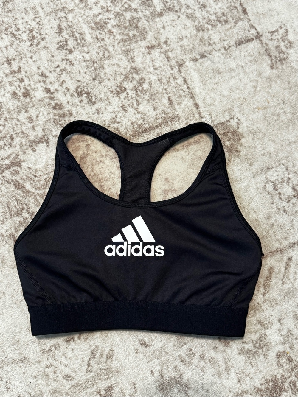 adidas Black Racerback Logo Sports Bra